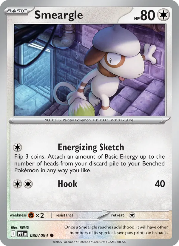 Kartu Smeargle dari Phantasmal Flames, nomor 080/94