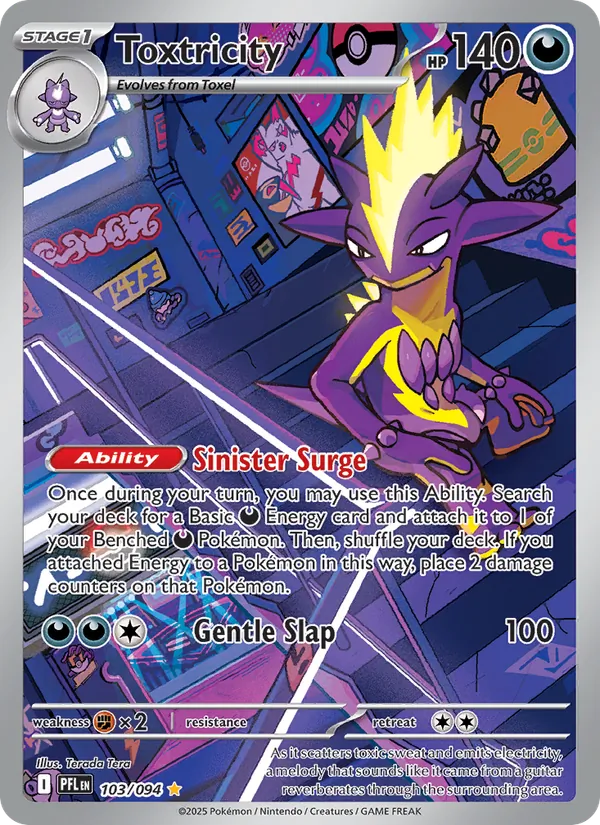 Kartu Toxtricity dari Phantasmal Flames, nomor 103/94
