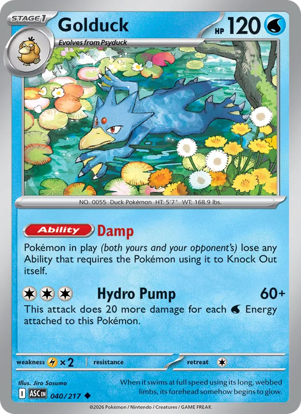 Kartu Golduck dari Ascended Heroes, nomor 040/217