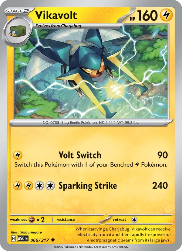 Kartu Vikavolt dari Ascended Heroes, nomor 066/217