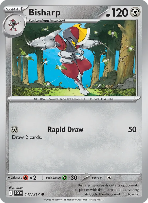Kartu Bisharp dari Ascended Heroes, nomor 147/217