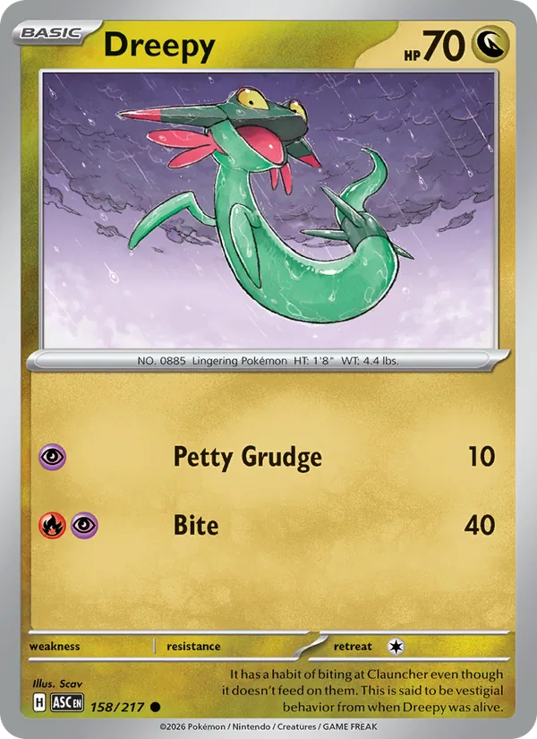 Kartu Dreepy dari Ascended Heroes, nomor 158/217