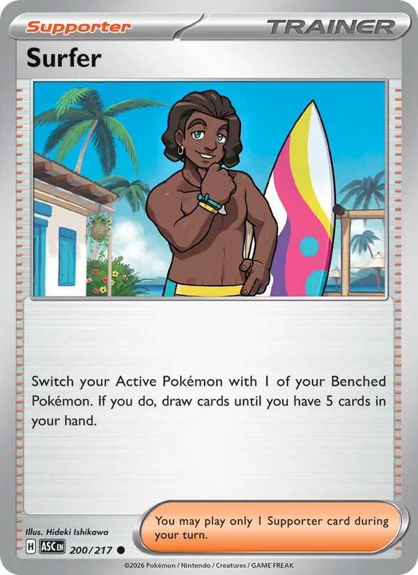 Kartu Surfer dari Ascended Heroes, nomor 200/217