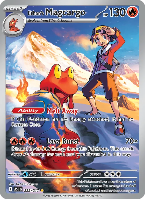 Ethan's Magcargo card from Ascended Heroes, number 222/217