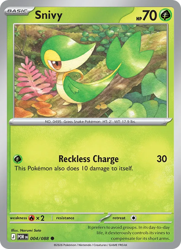 Kaart Snivy uit Perfect Order, nummer 004/88