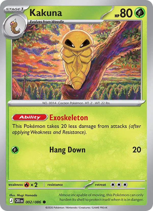 Kakuna card from Chaos Rising, number 002/86