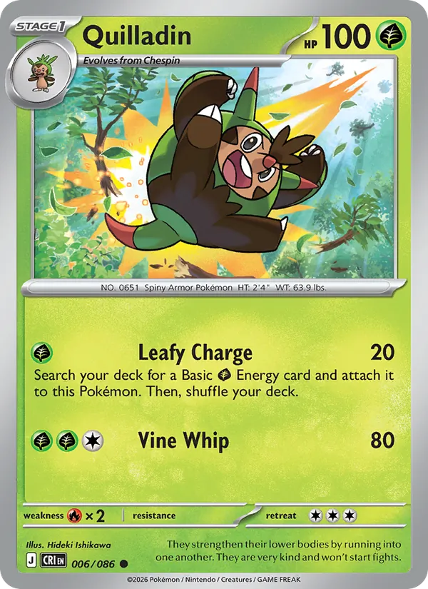Quilladin card from Chaos Rising, number 006/86