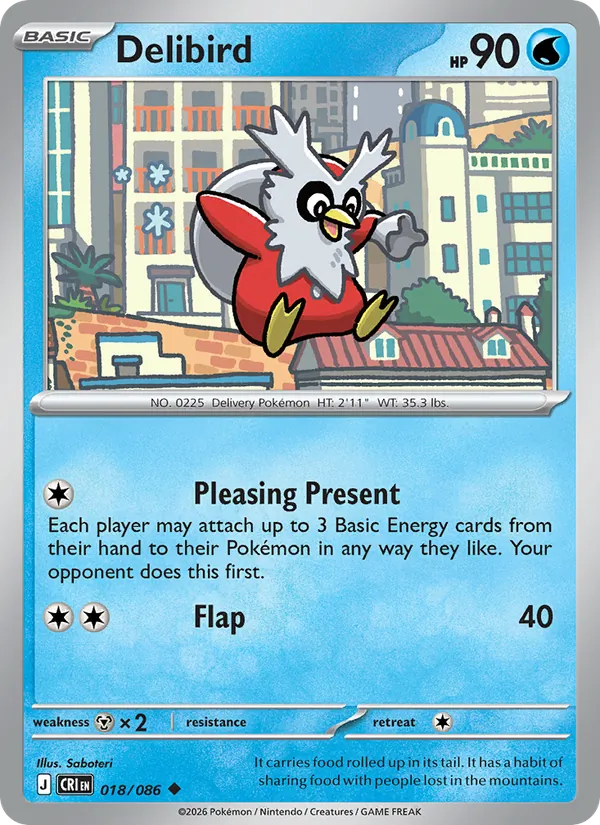 Delibird card from Chaos Rising, number 018/86