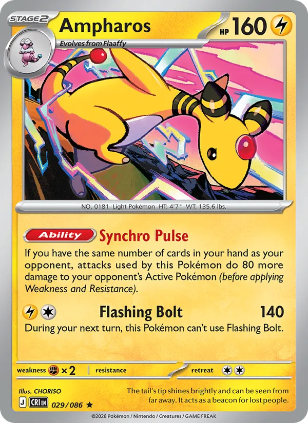 Ampharos card from Chaos Rising, number 029/86