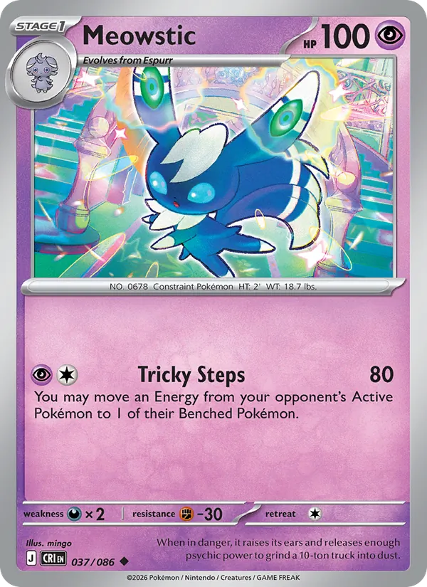 Meowstic card from Chaos Rising, number 037/86