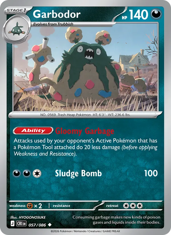 Garbodor card from Chaos Rising, number 057/86