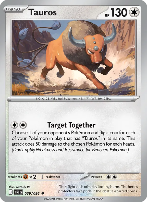 Tauros card from Chaos Rising, number 069/86