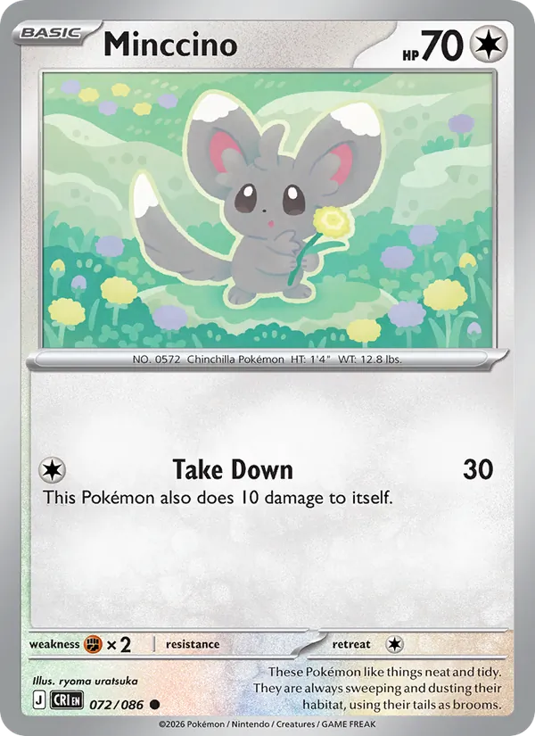 Minccino card from Chaos Rising, number 072/86