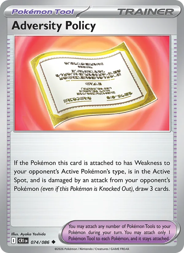 Adversity Policy card from Chaos Rising, number 074/86