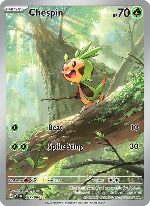 Chespin card from Chaos Rising, number 087/86