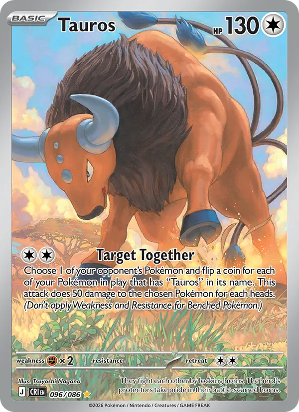 Tauros card from Chaos Rising, number 096/86