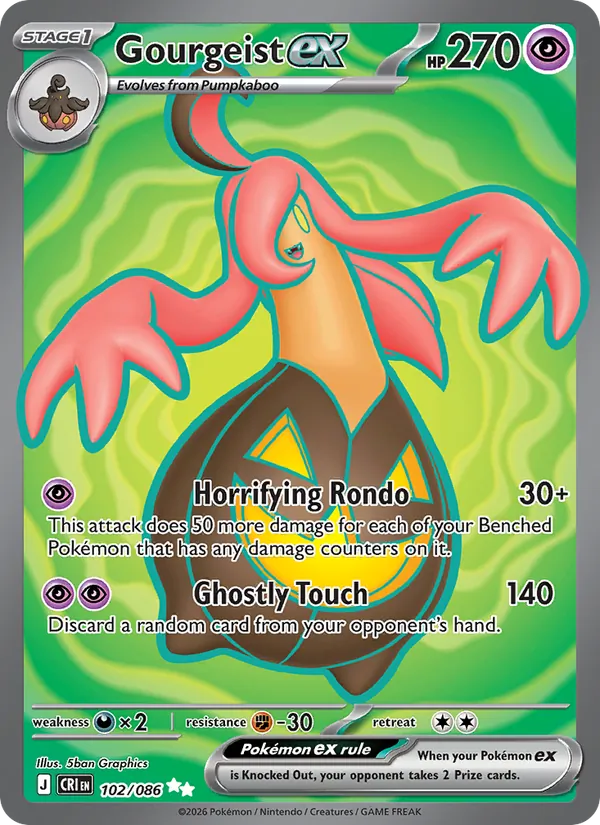 Gourgeist ex card from Chaos Rising, number 102/86