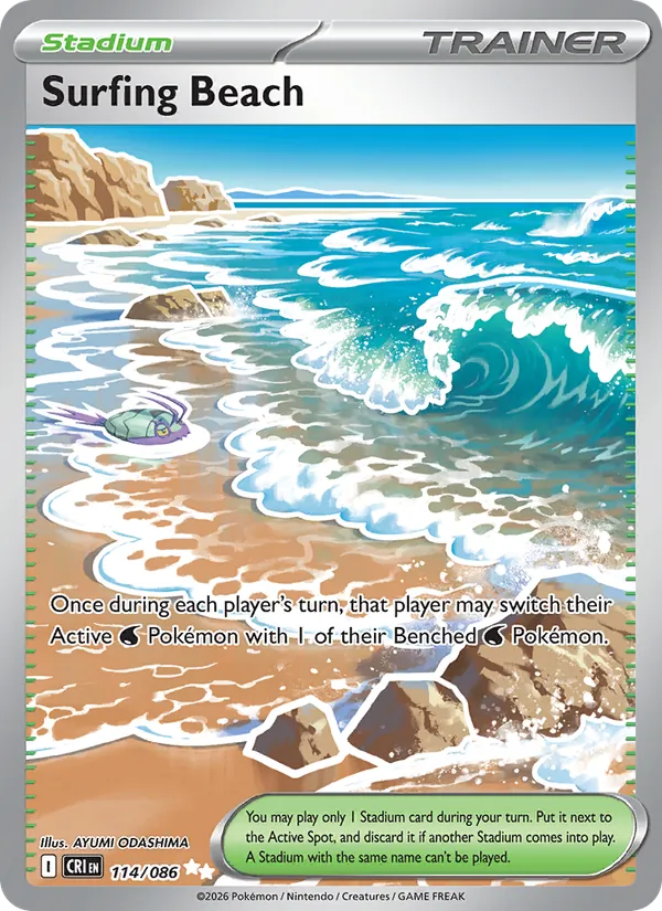 Surfing Beach card from Chaos Rising, number 114/86