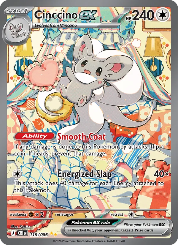 Cinccino ex card from Chaos Rising, number 119/86
