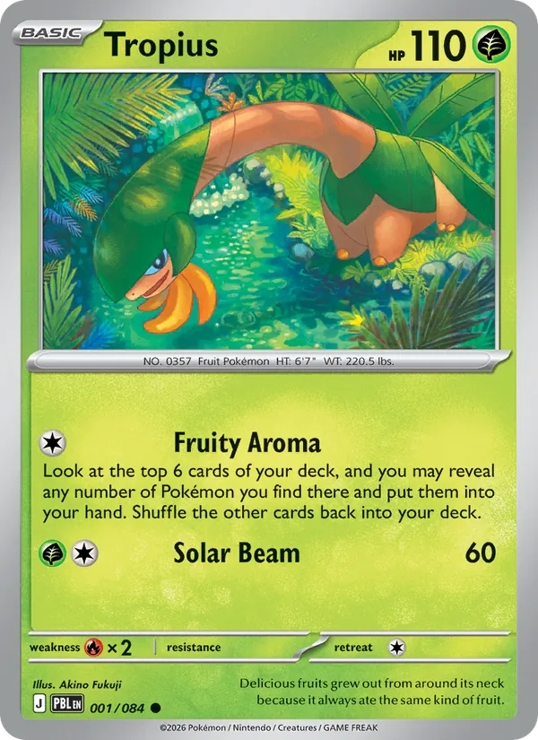 Tropius card from Pitch Black, number 001/84