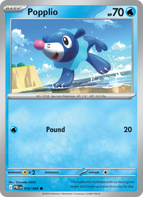 Popplio card from Pitch Black, number 018/84