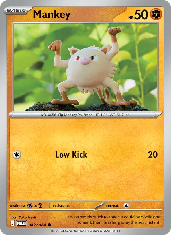 Mankey card from Pitch Black, number 042/84