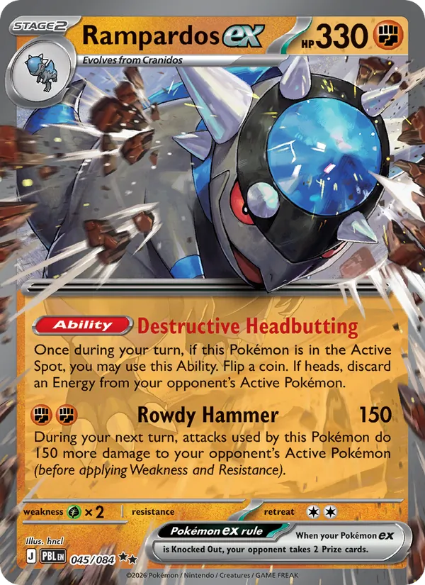 Rampardos ex card from Pitch Black, number 045/84