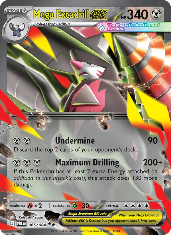Mega Excadrill ex card from Pitch Black, number 065/84