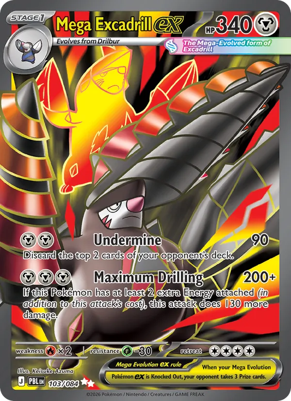 Mega Excadrill ex card from Pitch Black, number 103/84