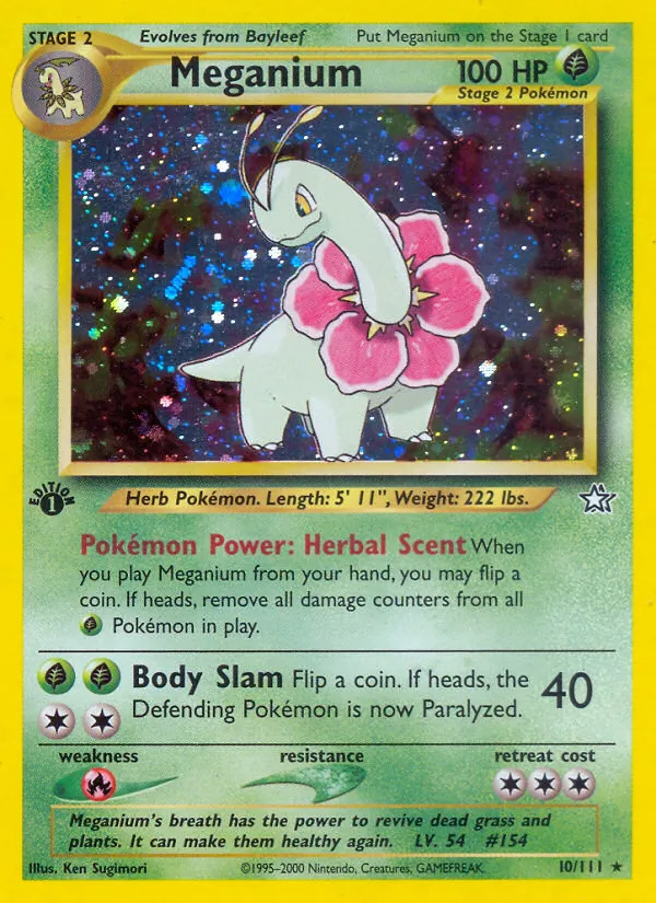 Meganium card from Neo Genesis, number 10/111