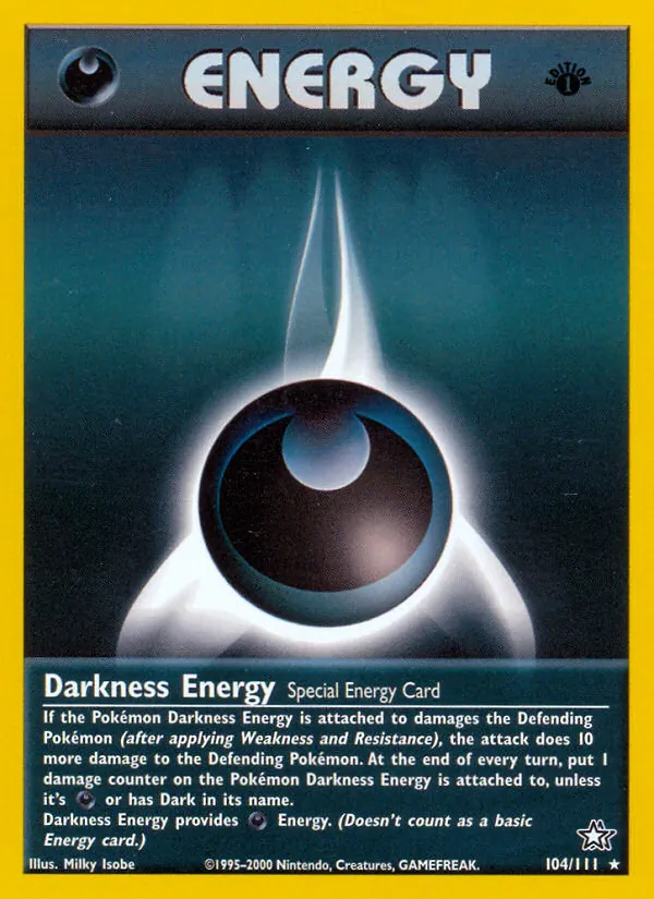 Darkness Energy card from Neo Genesis, number 104/111