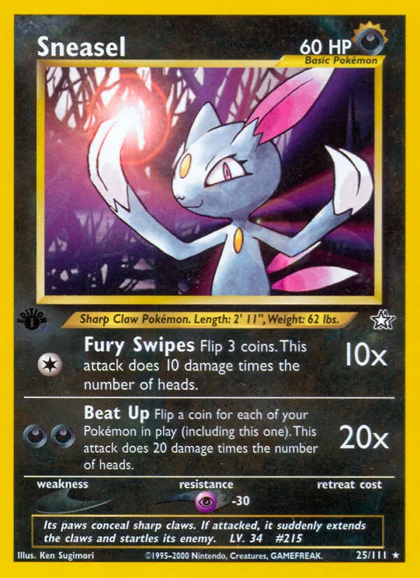 Kaart Sneasel uit Neo Genesis, nummer 25/111