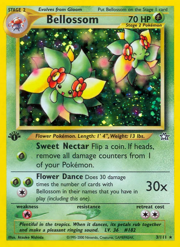 Bellossom card from Neo Genesis, number 3/111