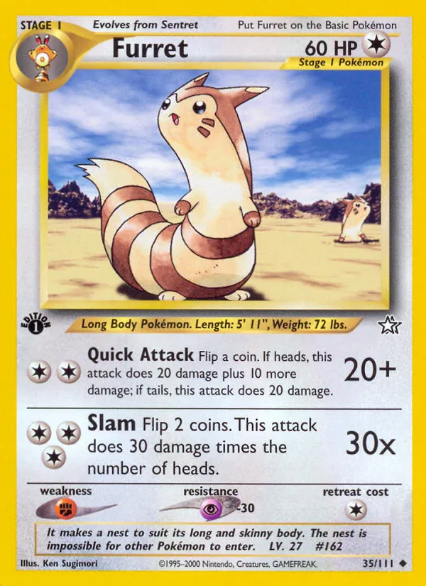 Kartu Furret dari Neo Genesis, nomor 35/111