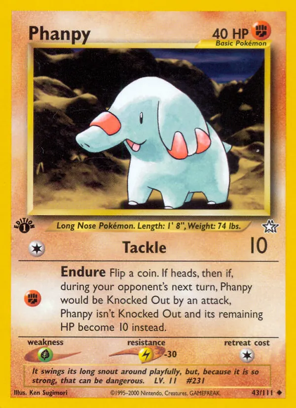 Kartu Phanpy dari Neo Genesis, nomor 43/111
