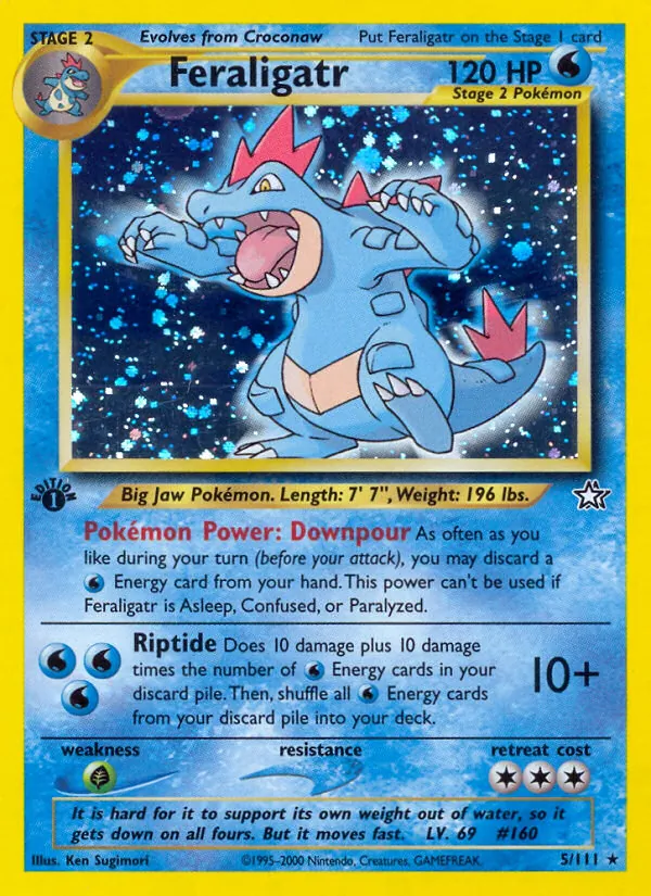 Feraligatr card from Neo Genesis, number 5/111