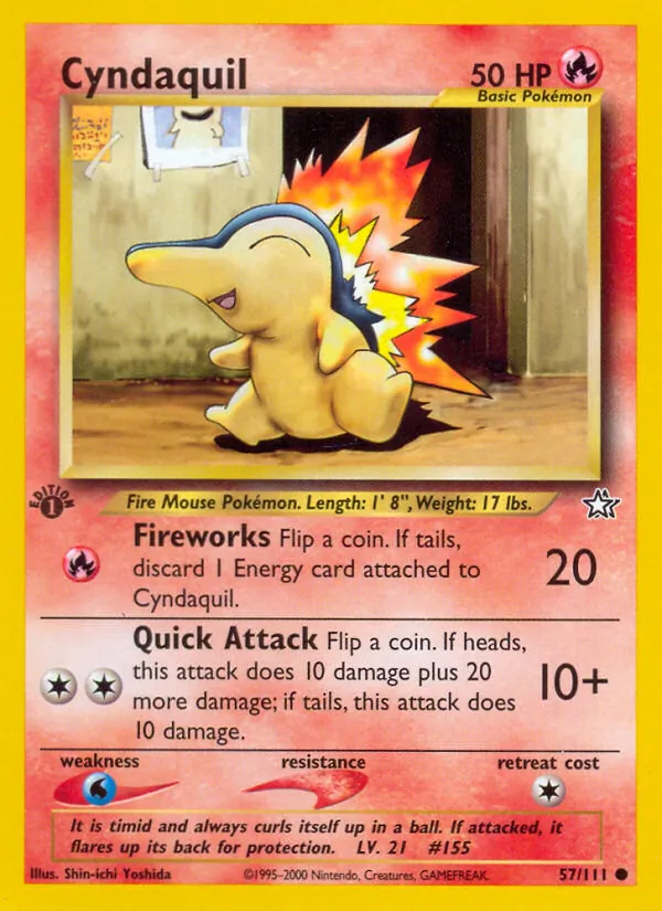 Kaart Cyndaquil uit Neo Genesis, nummer 57/111