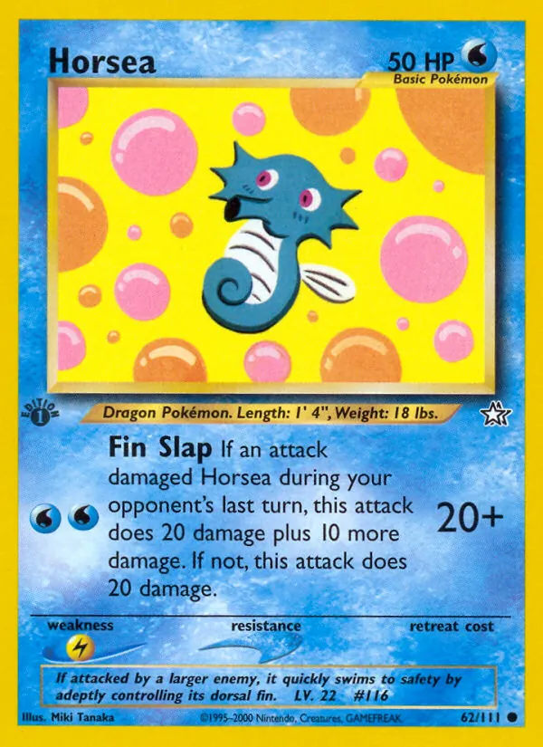 Kaart Horsea uit Neo Genesis, nummer 62/111