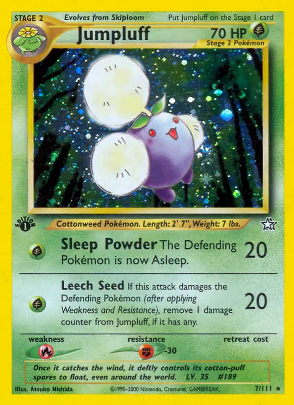 Jumpluff card from Neo Genesis, number 7/111