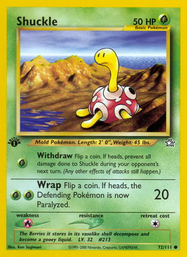 Kaart Shuckle uit Neo Genesis, nummer 72/111