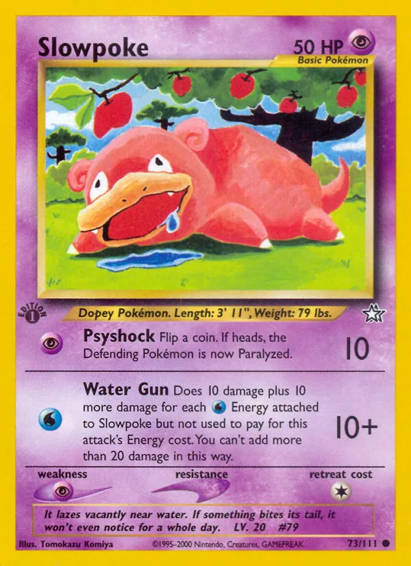 Kaart Slowpoke uit Neo Genesis, nummer 73/111