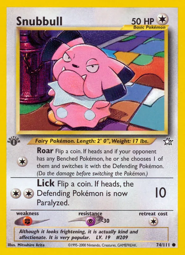 Kartu Snubbull dari Neo Genesis, nomor 74/111
