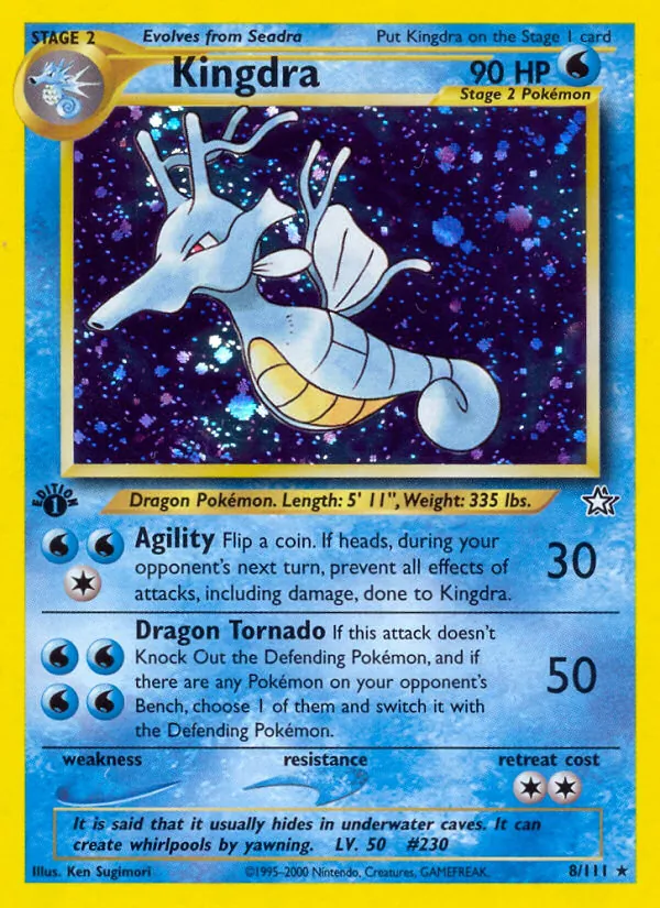 Kingdra card from Neo Genesis, number 8/111