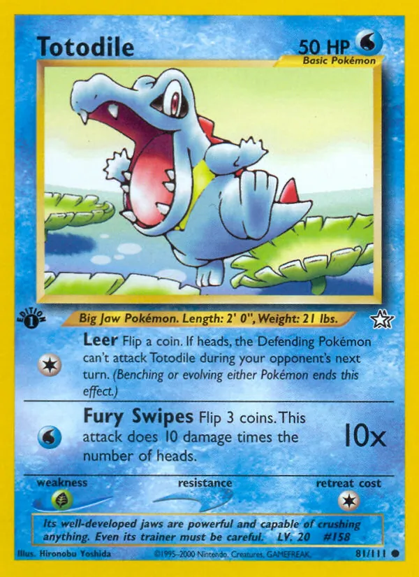 Kartu Totodile dari Neo Genesis, nomor 81/111