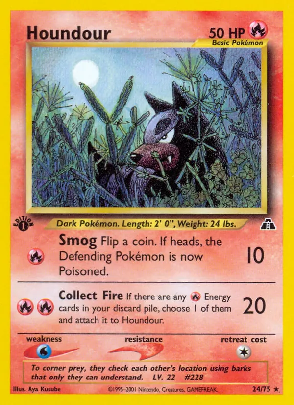 Kartu Houndour dari Neo Discovery, nomor 24/75