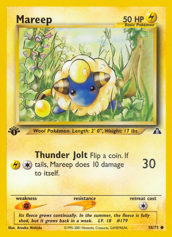 Carta Mareep de la expansión Neo Discovery, número 58/75