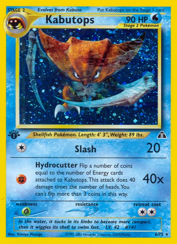 Kaart Kabutops uit Neo Discovery, nummer 6/75