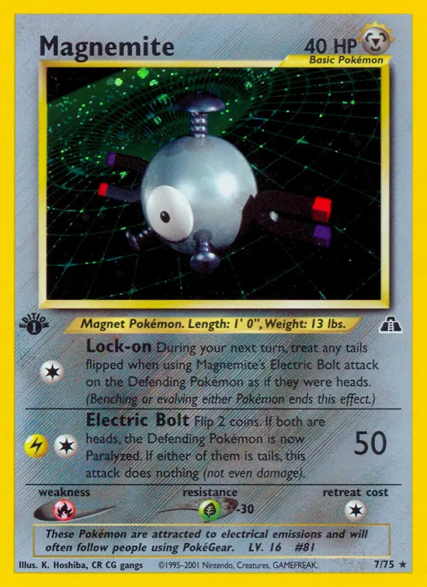 Kartu Magnemite dari Neo Discovery, nomor 7/75