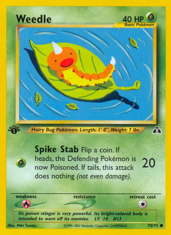 Kaart Weedle uit Neo Discovery, nummer 70/75