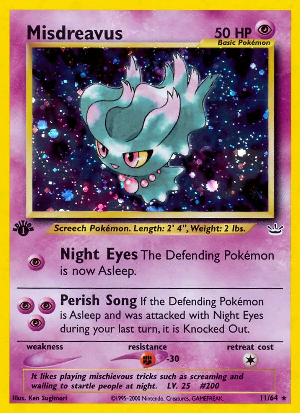 Misdreavus card from Neo Revelation, number 11/64